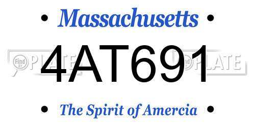 4AT691 Massachusetts License Plate