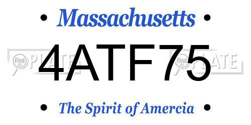 4ATF75 Massachusetts License Plate