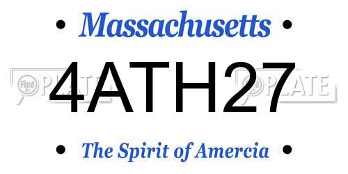 4ATH27 Massachusetts License Plate