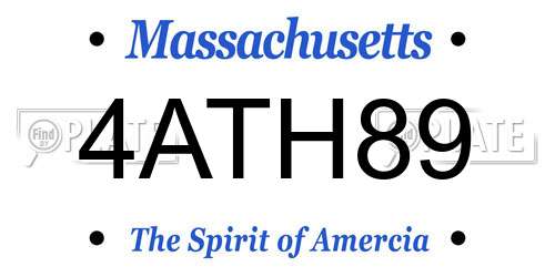 4ATH89 Massachusetts License Plate