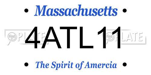 4ATL11 Massachusetts License Plate