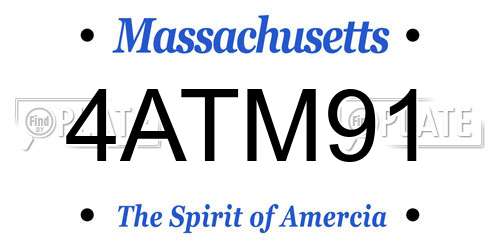 4ATM91 Massachusetts License Plate