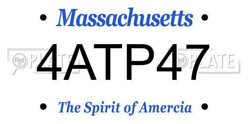 4ATP47 Massachusetts License Plate
