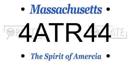 4ATR44 Massachusetts License Plate