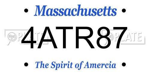4ATR87 Massachusetts License Plate