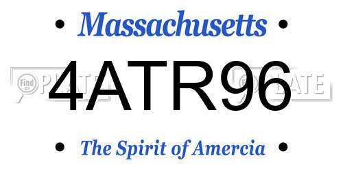 4ATR96 Massachusetts License Plate