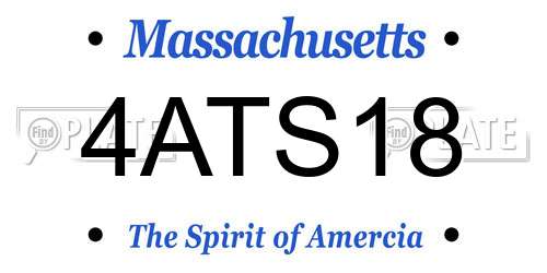 4ATS18 Massachusetts License Plate