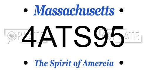 4ATS95 Massachusetts License Plate