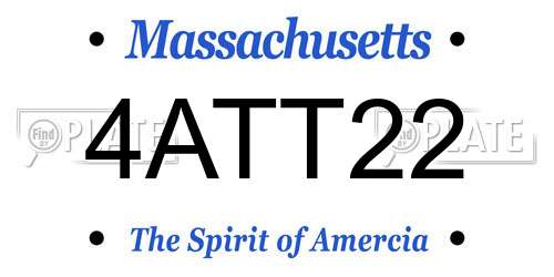 4ATT22 Massachusetts License Plate