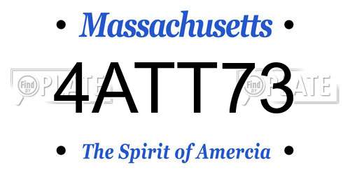 4ATT73 Massachusetts License Plate