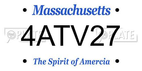 4ATV27 Massachusetts License Plate