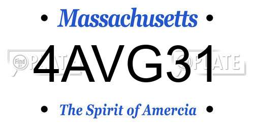 4AVG31 Massachusetts License Plate