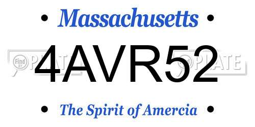 4AVR52 Massachusetts License Plate