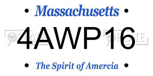 4AWP16 Massachusetts License Plate