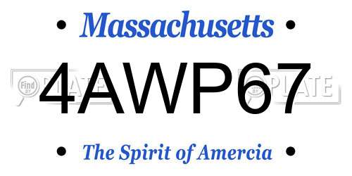 4AWP67 Massachusetts License Plate