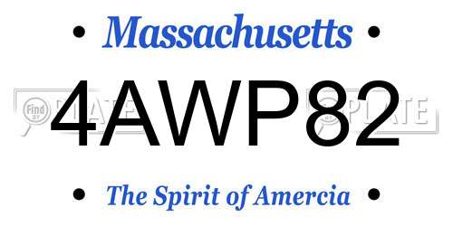 4AWP82 Massachusetts License Plate