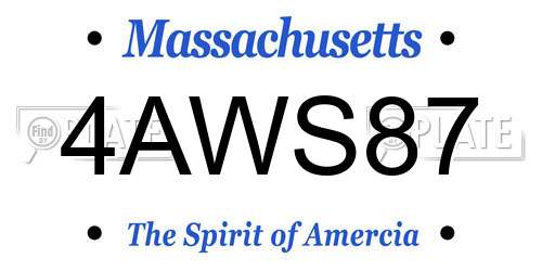 4AWS87 Massachusetts License Plate