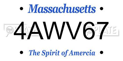 4AWV67 Massachusetts License Plate