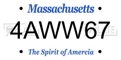 4AWW67 Massachusetts License Plate