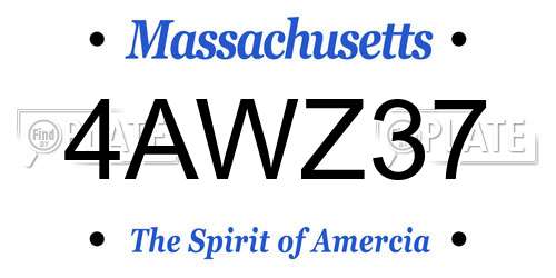 4AWZ37 Massachusetts License Plate
