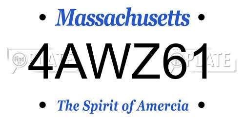 4AWZ61 Massachusetts License Plate