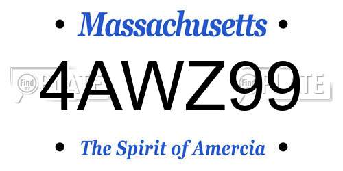 4AWZ99 Massachusetts License Plate