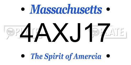 4AXJ17 Massachusetts License Plate
