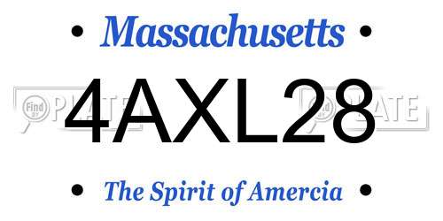 4AXL28 Massachusetts License Plate