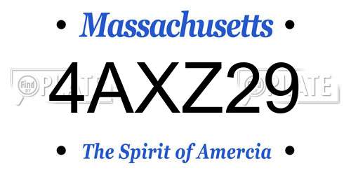 4AXZ29 Massachusetts License Plate