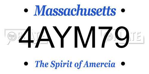 4AYM79 Massachusetts License Plate