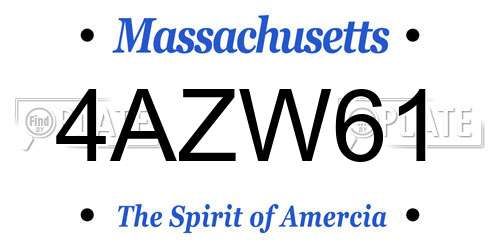 4AZW61 Massachusetts License Plate