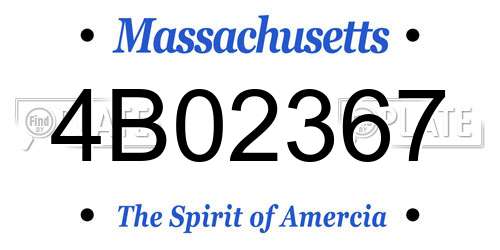 4B02367 Massachusetts License Plate