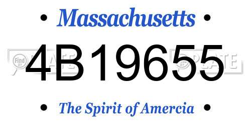 4B19655 Massachusetts License Plate