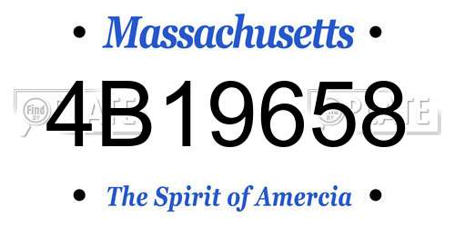 4B19658 Massachusetts License Plate