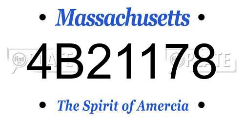 4B21178 Massachusetts License Plate