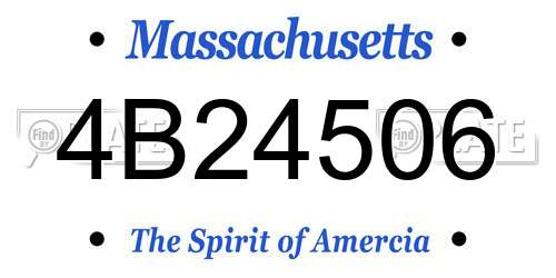 4B24506 Massachusetts License Plate