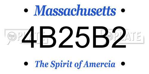 4B25B2 Massachusetts License Plate