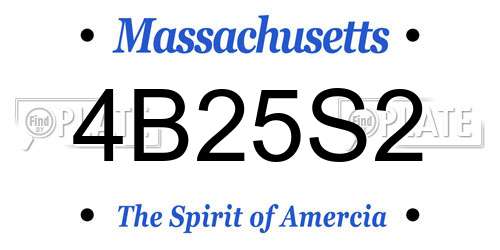 4B25S2 Massachusetts License Plate