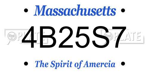 4B25S7 Massachusetts License Plate