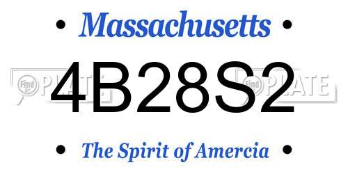 4B28S2 Massachusetts License Plate