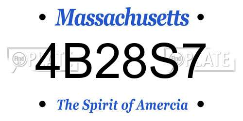 4B28S7 Massachusetts License Plate