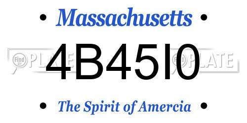 4B45I0 Massachusetts License Plate