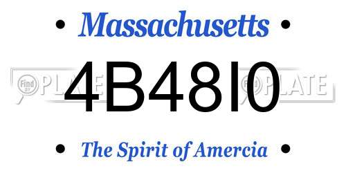 4B48I0 Massachusetts License Plate