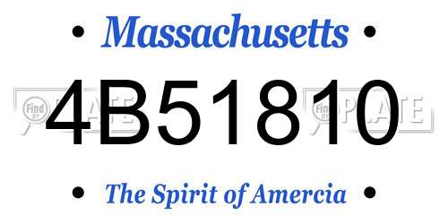 4B51810 Massachusetts License Plate