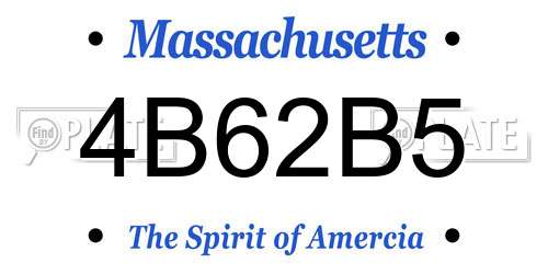 4B62B5 Massachusetts License Plate