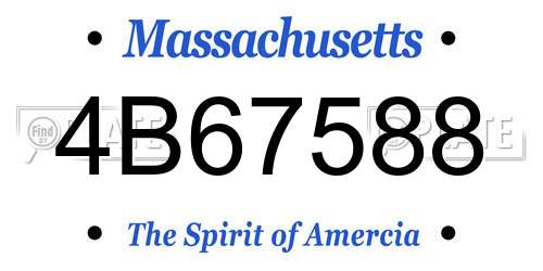 4B67588 Massachusetts License Plate