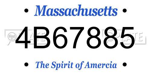 4B67885 Massachusetts License Plate