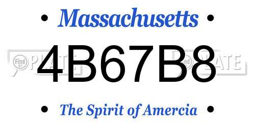 4B67B8 Massachusetts License Plate