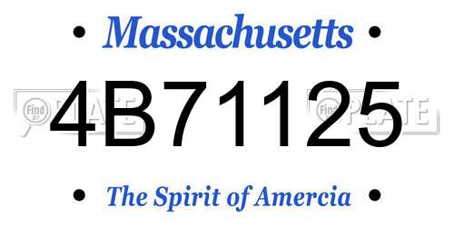4B71125 Massachusetts License Plate