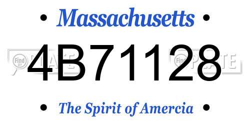 4B71128 Massachusetts License Plate